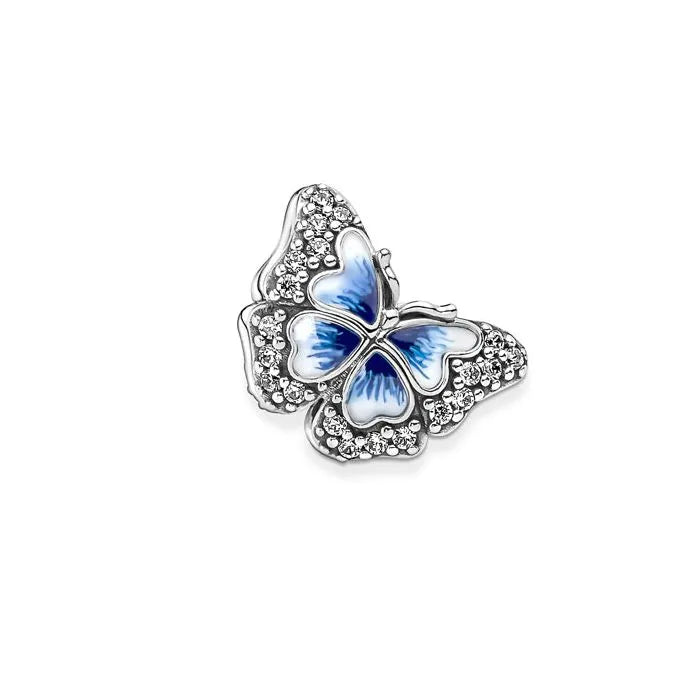 Blue Butterfly Sparkling Charm - Shimmering blue butterfly charm, ideal for nature lovers and spring-themed jewelry.