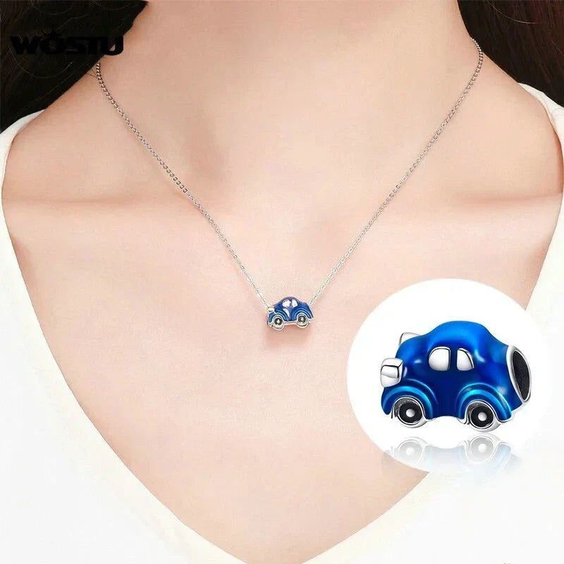 blue-car fits Pandora bracelet affordable charm Jewelry