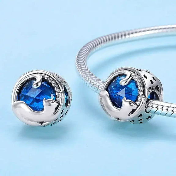 Blue Cat Charm - blue-cat-charm Jewelry charm affordable fits Pandora bracelet