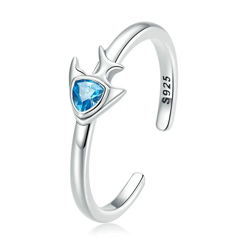 Blue Crystal Fish Ring