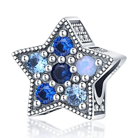 Shimmering Blue Star Charm