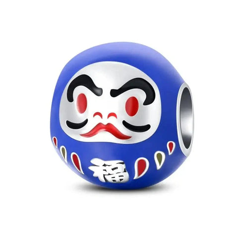 Blue Daruma Doll Charm - jewlouli blue-daruma-doll-pandora-charm-jewelry fits pandora bracelet