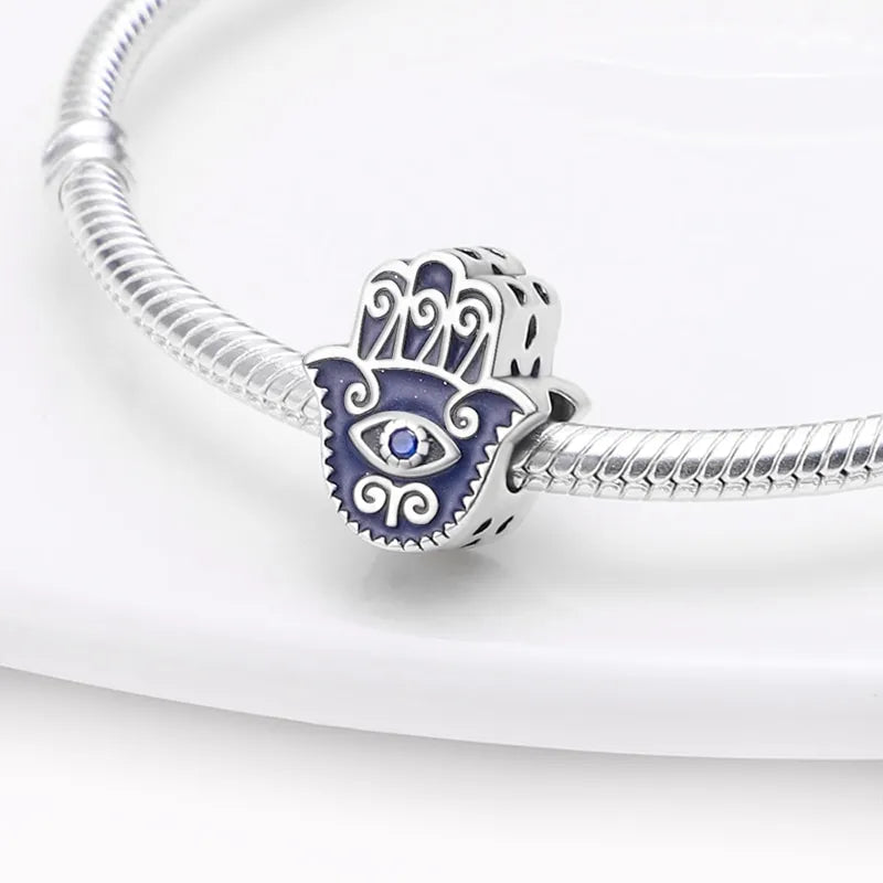 Blue Hamsa Hand Charm