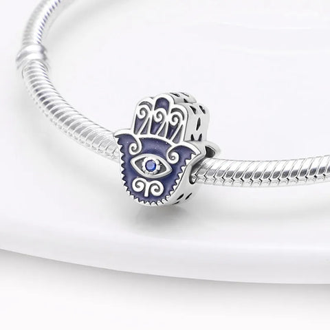 Blue Hamsa Hand Charm