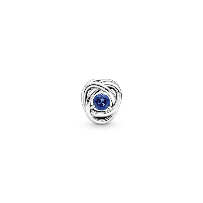 Blue Eternity Circle Charm September - Eternity circle charm in sapphire blue, ideal for September birthdays.