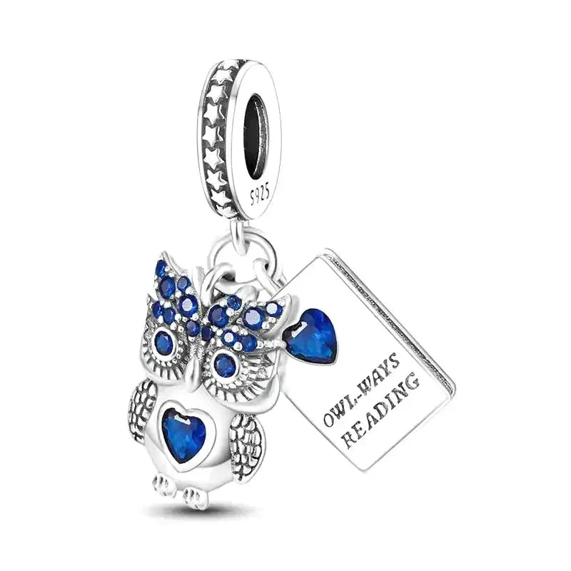 blue-eyed-owl-charm Jewelry Pandora affordable fits bracelet charm