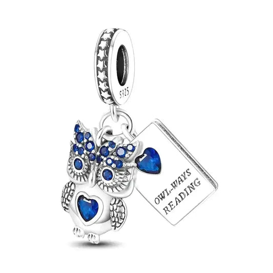 blue-eyed-owl-charm Jewelry Pandora affordable fits bracelet charm