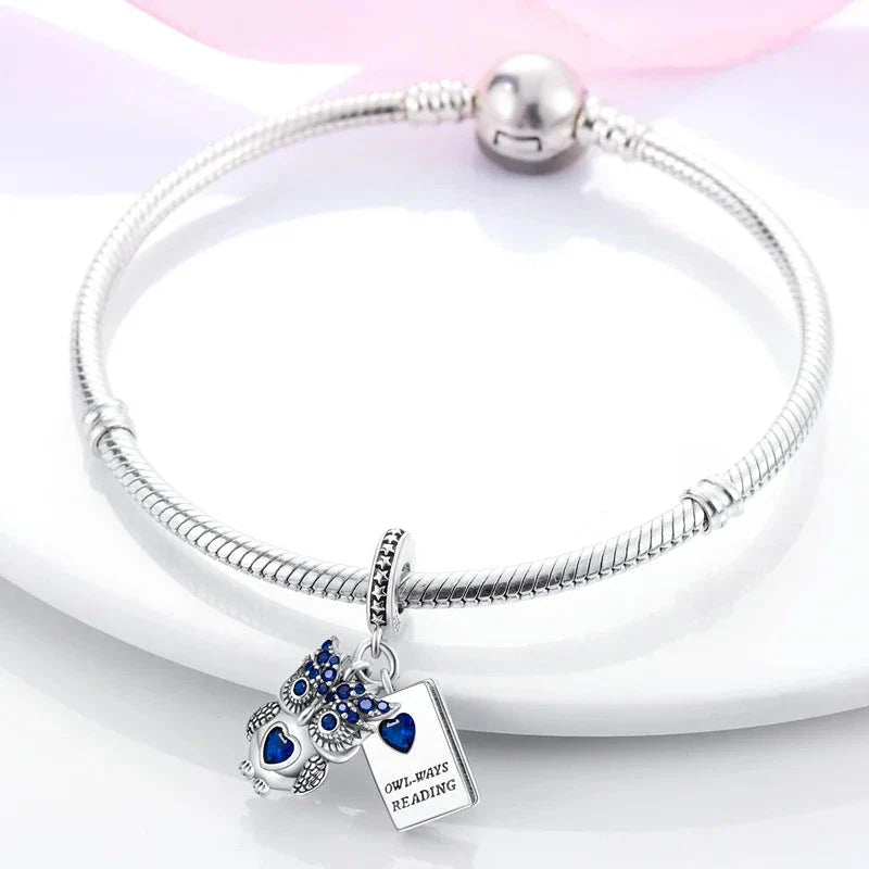 blue-eyed-owl-charm Jewelry fits Pandora bracelet affordable charm