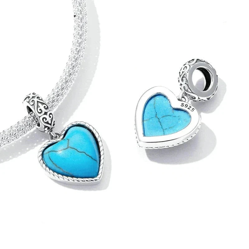 blue-heart-charm fits Pandora bracelet charm affordable Jewelry