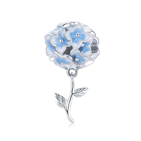 Blue flower silver charm - Blue flower silver charm