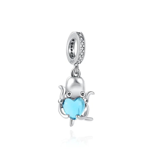 blue-octopus-charm Jewelry fits Pandora bracelet charm affordable