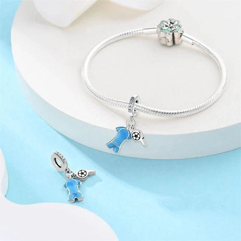 Blue Soccer Jersey Dangle Charm - Blue Soccer Jersey Dangle Charm