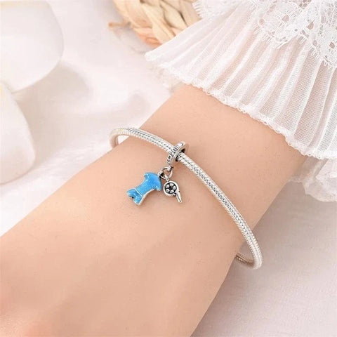 jewlouli blue-soccer-jersey-dangle-pandora-charm-jewelry__ fits pandora bracelet