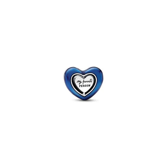Blue Spinnable Heart Charm