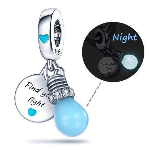 Love is in the Air charm with blue heart and rose gold accents