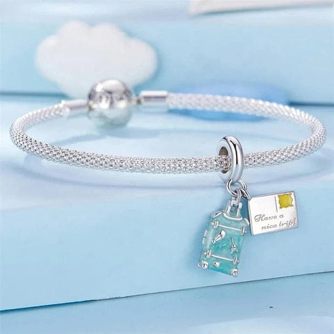 Bon Voyage Luggage and Postcard Dangle Charm
