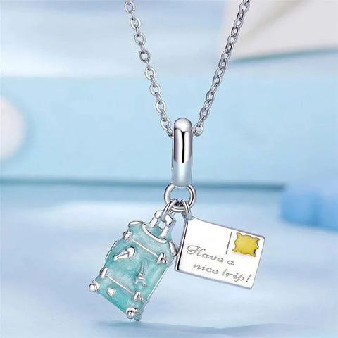 jewlouli bon voyage luggage and postcard dangle pandora charm jewelry fits pandora bracelet