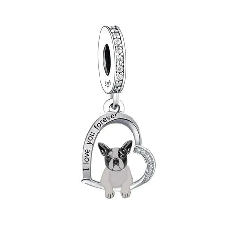 Boston Terrier Dog Charm - jewlouli boston terrier dog pandora charm jewelry fits pandora bracelet