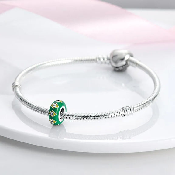 Brazilian Green Enamel Evil Eye Charm - brazilian lucky eye charm bead