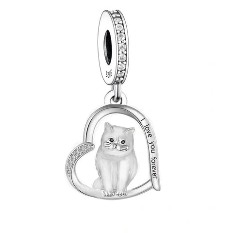 British Shorthair Cat Dangle Charm - jewlouli british shorthair cat dangle pandora charm jewelry fits pandora bracelet
