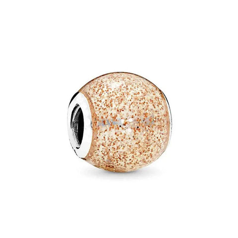 Bronze Sand Glitter Charm in Sterling Silver - Bronze Sand Glitter Charm in Sterling Silver