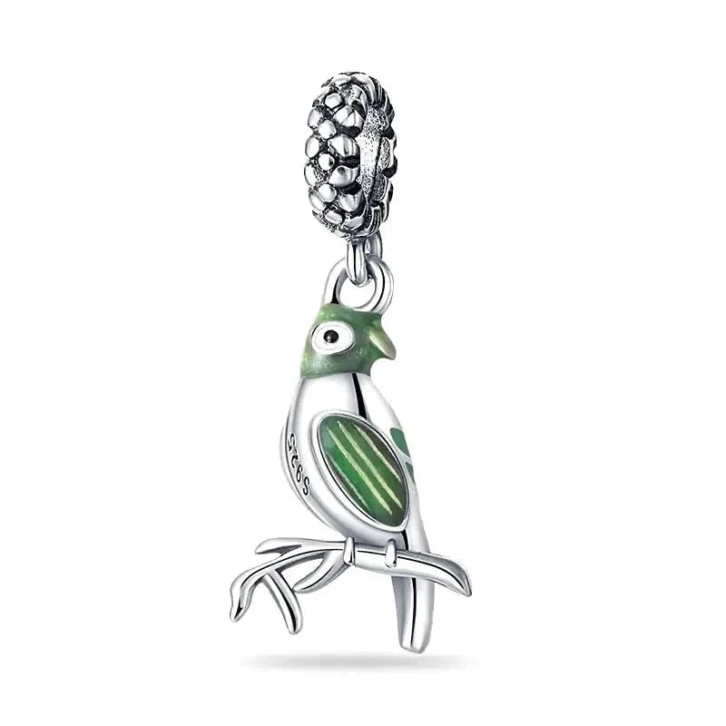 budgie-charm charm fits Pandora bracelet affordable Jewelry