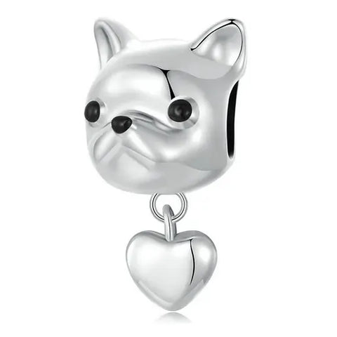 Bulldog With Heart-shaped Charm