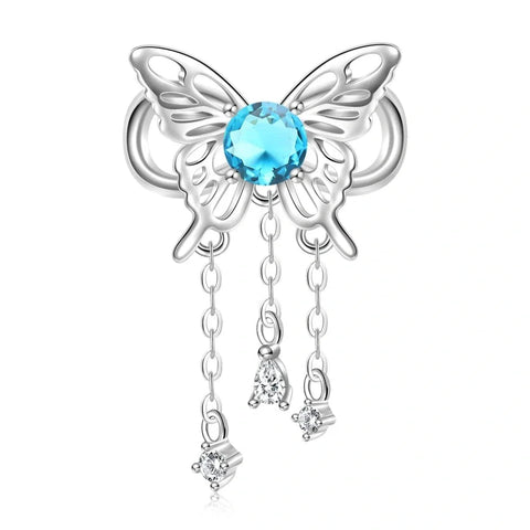 Butterfly Birthstone Dangle Charms - Butterfly Birthstone Dangle Charms