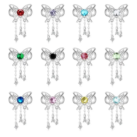 Butterfly Birthstone Dangle Charms - Butterfly Birthstone Dangle Charms