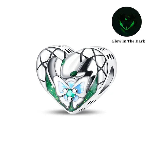 Butterfly & snake Heart Charm