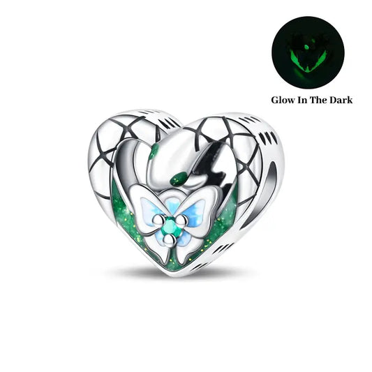Butterfly & snake Heart Charm