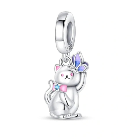 Butterfly Kitten Dangle Charm - Butterfly Kitten Dangle Charm