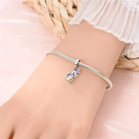 jewlouli butterfly kitten dangle pandora charm jewelry fits pandora bracelet