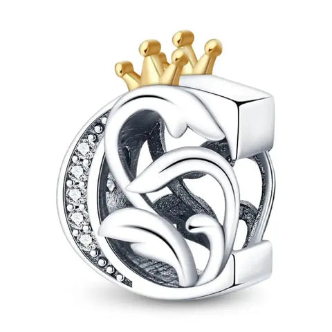 C Letter Gold Crown charm letter