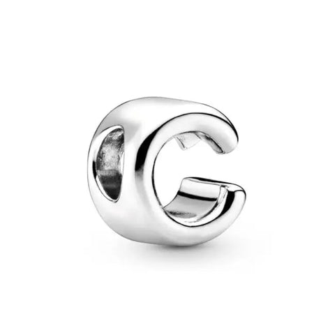 Silver Letter Clear C Charm - Silver Letter Clear C Charm