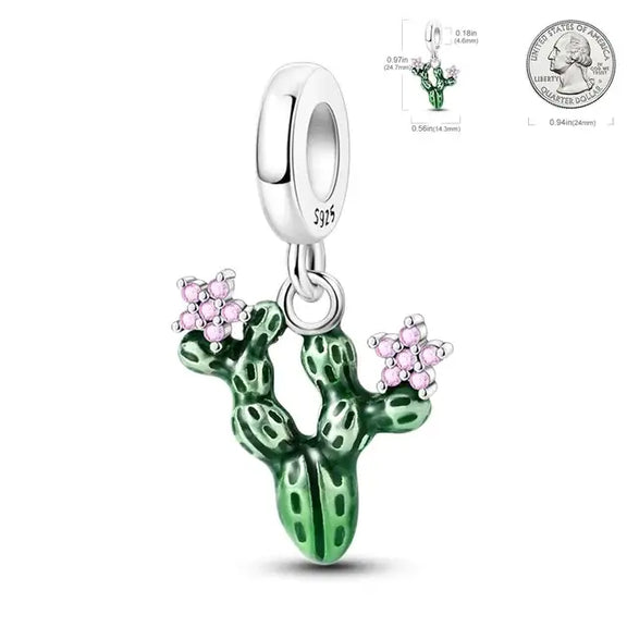 Cactus Charm - cactus charm affordable Pandora fits bracelet Jewelry