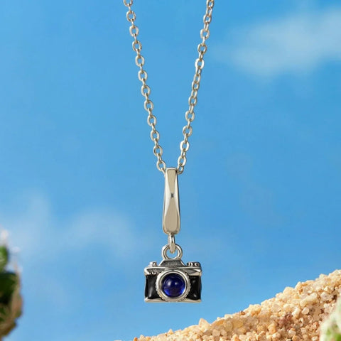 Camera Black Dangle Charm Blue lens - Camera Black Dangle Charm Blue lens