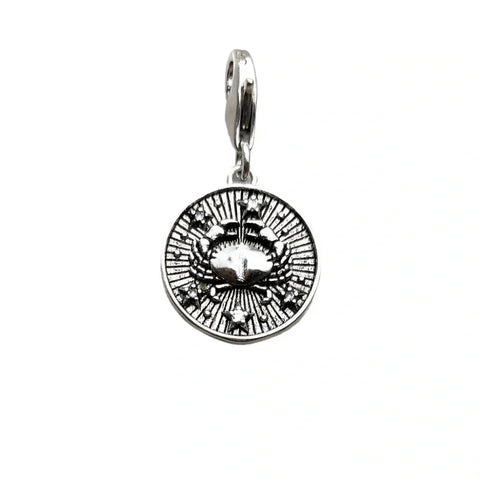 Silver crab zodiac pendant.