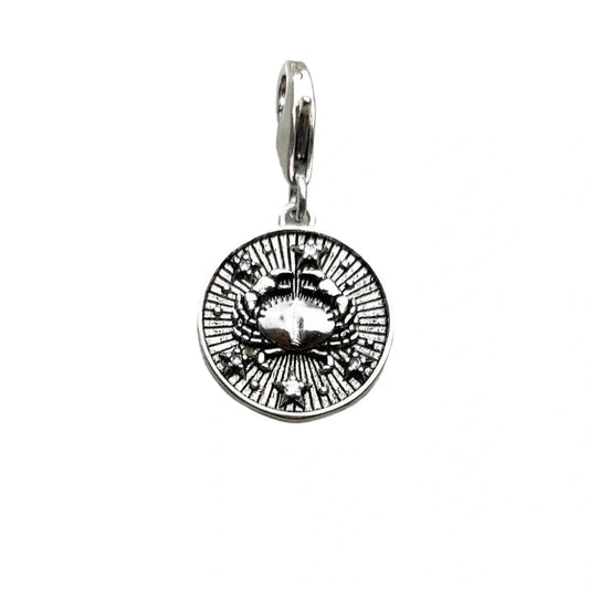 Silver crab zodiac pendant.