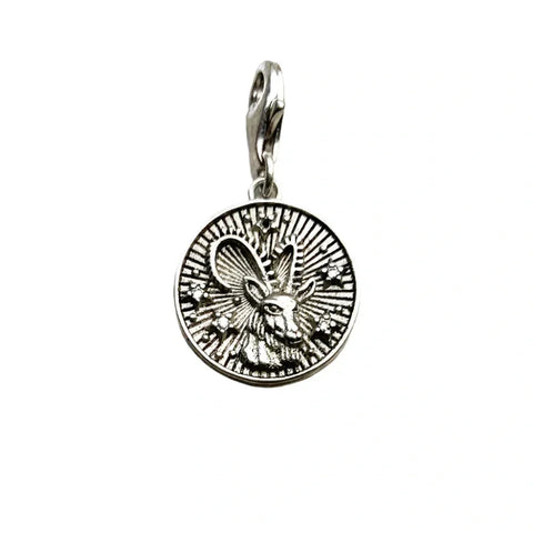 Silver rabbit pendant.
