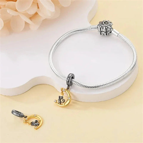 Cat and Moon Charm - Cat and Moon Charm