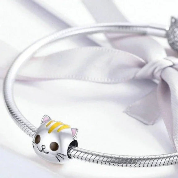 Cat Head Charm - cat-head charm affordable Pandora Jewelry fits bracelet