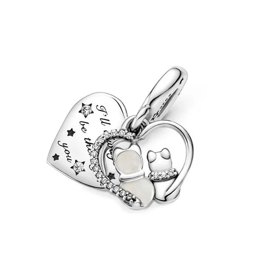 Cats and hearts dangle charm, a sweet accessory symbolizing love for pets