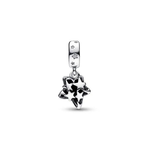 Celestial galaxy star Murano dangle charm, a beautiful star-themed addition for charm bracelets