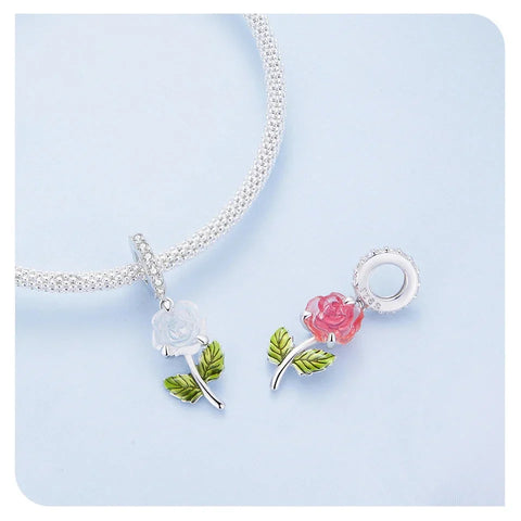 changing-color-rose-charm charm fits Pandora bracelet Jewelry affordable