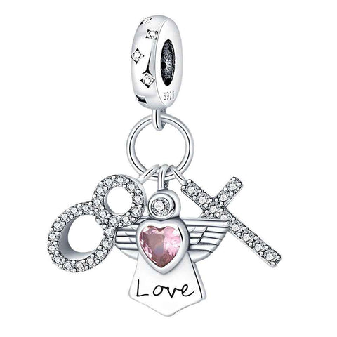 Sterling Silver Infinity Angel Love Charm - Sterling Silver Infinity Angel Love Charm