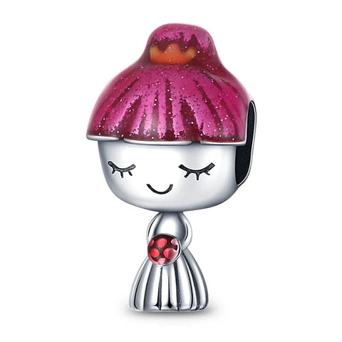 Sterling Silver Fairy Girl Charm - Sterling Silver Fairy Girl Charm with enamel