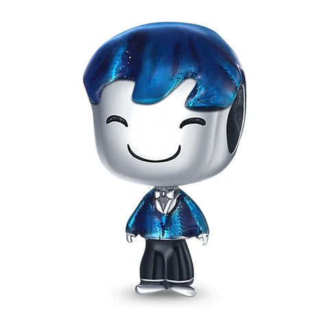 Sterling Silver Boy in Suit Charm with enamel