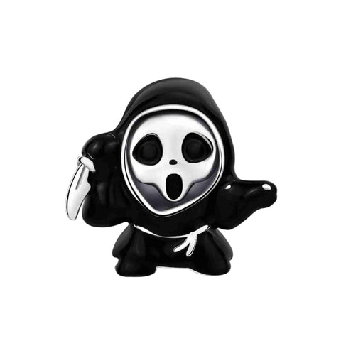 Sterling Silver Scream Ghost Charm - Sterling Silver Scream Ghost Charm