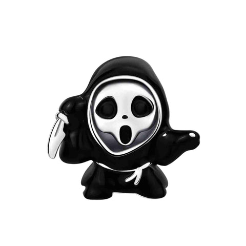 Sterling Silver Scream Ghost Charm with enamel